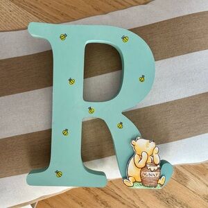 Wooden Letter R with Winnie the Pooh Design